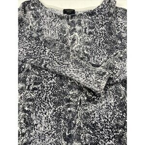 Cashmere sweater pullover boat neck animal print SM long sleeve‎ quiet luxury